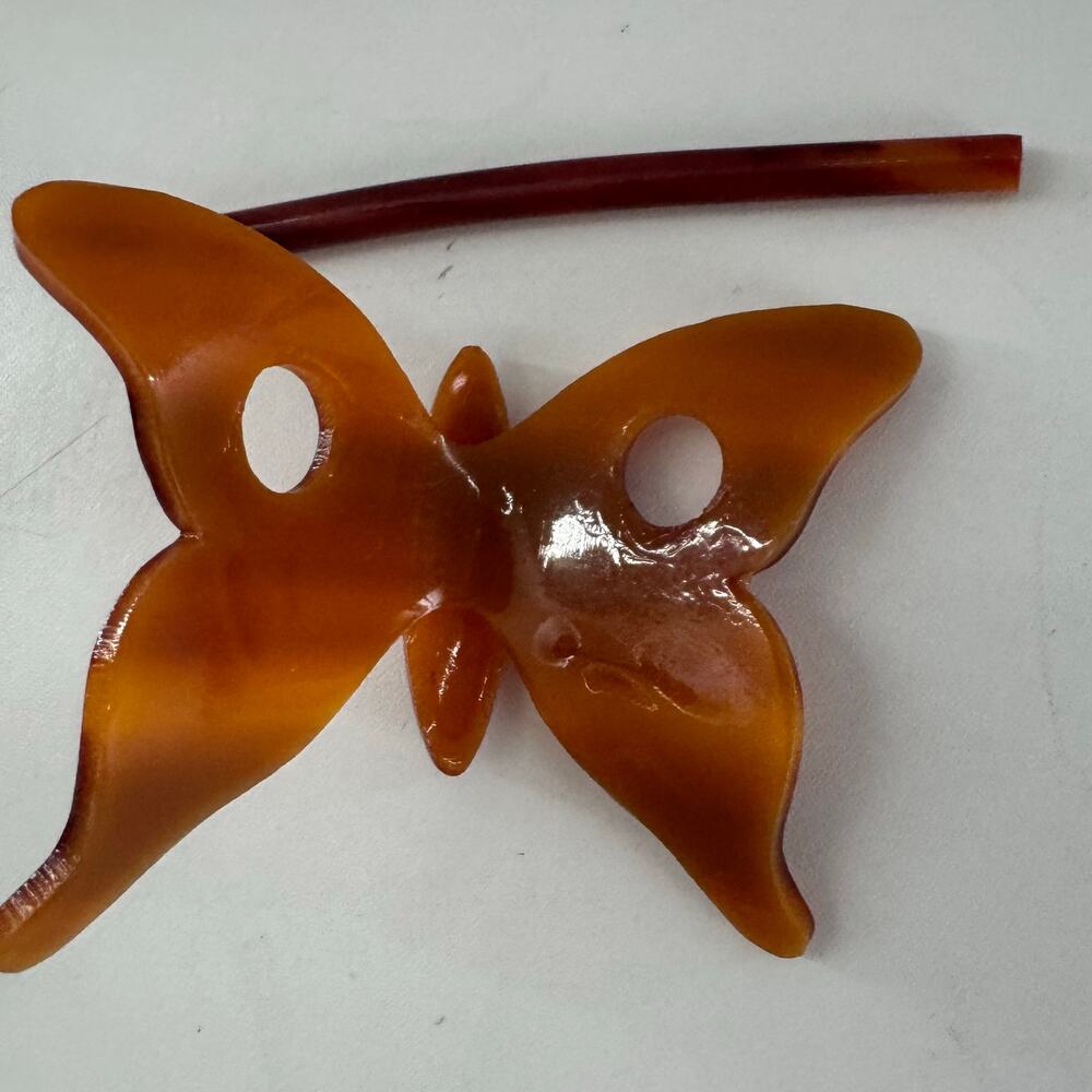 Vintage Hair Stick Slide Updo Bun Cover TorT@&se Shell Made in France - Picture 2 of 3